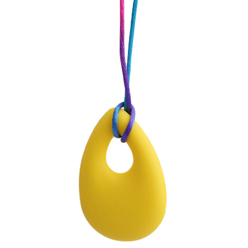 yellow x multicolor Силиконовый Прорезыватель для зубов для детей ясельного возраста, кольцо-капля для прорезывания зубов, черное ожерелье, подвески для новорожденных, зубная Жевательная для прорезывания зубов, игрушка - Цвет: yellow x multicolor