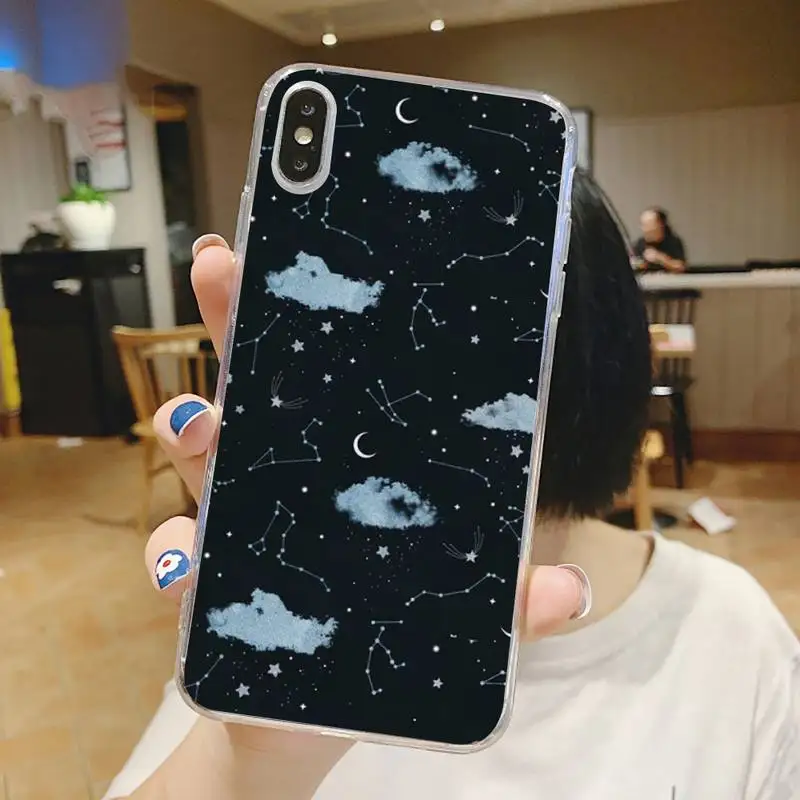 

Space Constellations starry sky Phone Case Transparent for iPhone 6 7 8 11 12 s mini pro X XS XR MAX Plus