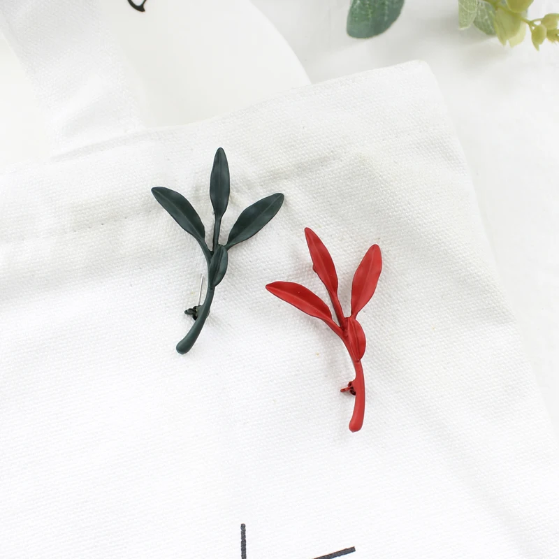 Креативные Броши с изображением растений шалфея зеленого красного черного