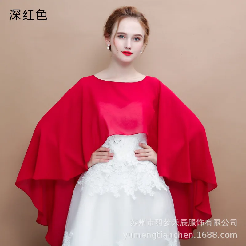 Вверх. Sky Длинный Шифоновый Плащ шаль Свадебная куртка женская Болеро