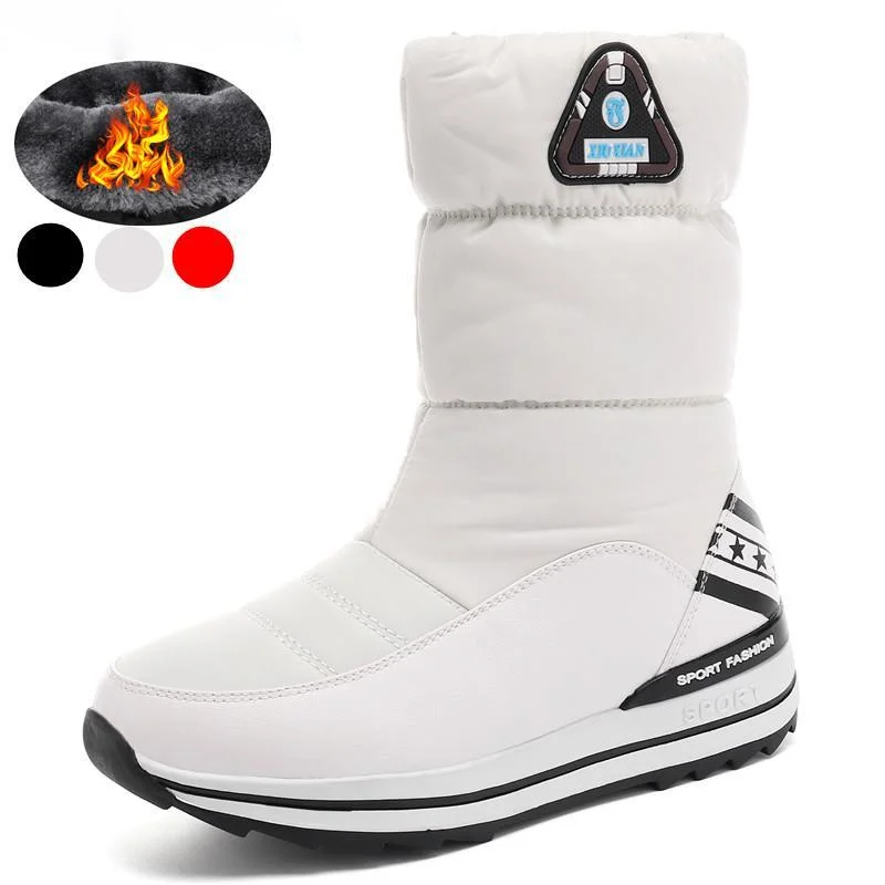 

Plus Size 31-43 Snow Boots For Women Womens Shoes Platform Waterproof Winter Boots Female White Warm Cotton Shoes Ankle Hot Sale