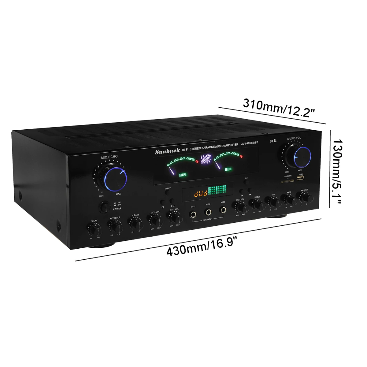 SUNBUCK 3000 Вт bluetooth 7-канальный аудио усилитель мощности 110 В 220 в AV Amp динамик с