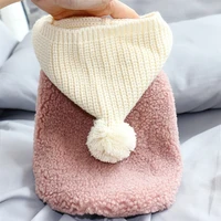 winter dog clothes cashmere knitting hat dog coat warm hoodies clothes for small dogs puppy pet dog coat sweater