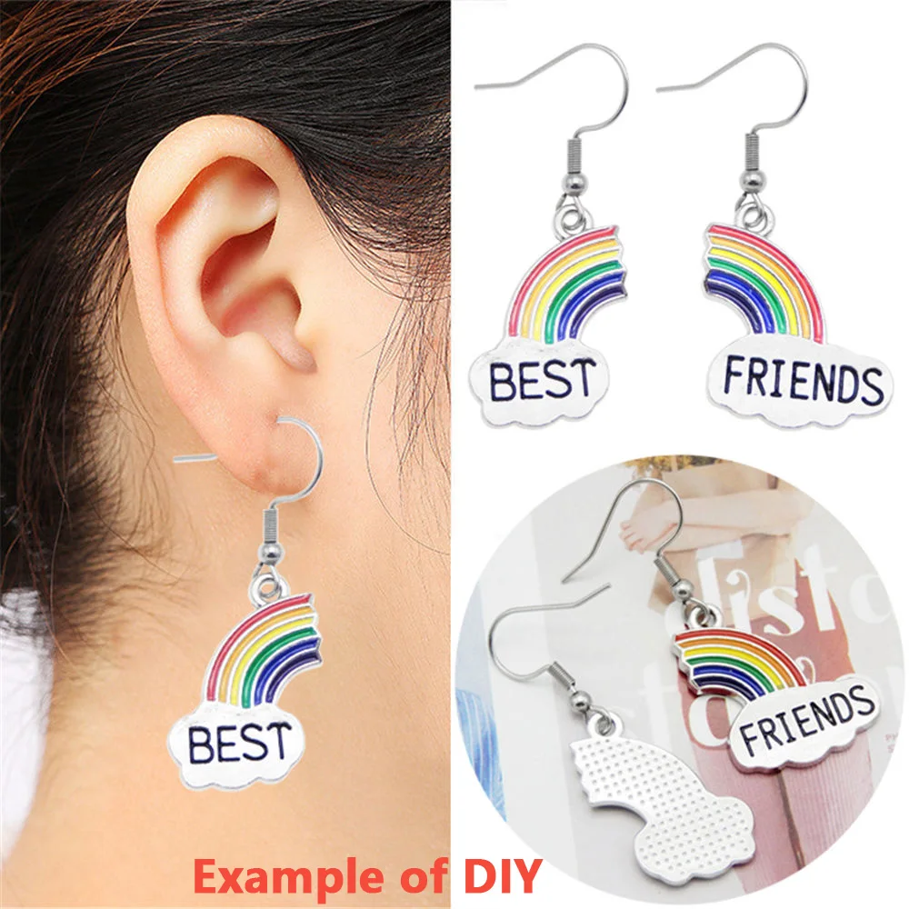 Новые эмалевые радужные подвески 2 шт. металлические с надписью Best Friends для