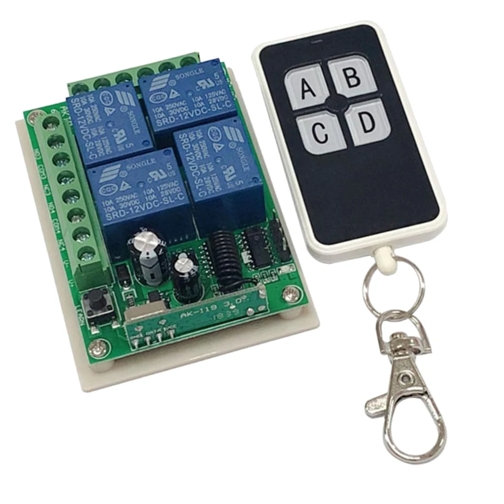 

Беспроводной приемник лампа/светильник переключатель дистанционного управления (A/B/C/D Кнопка)-433 МГц пульт дистанционного управления Лер, д...