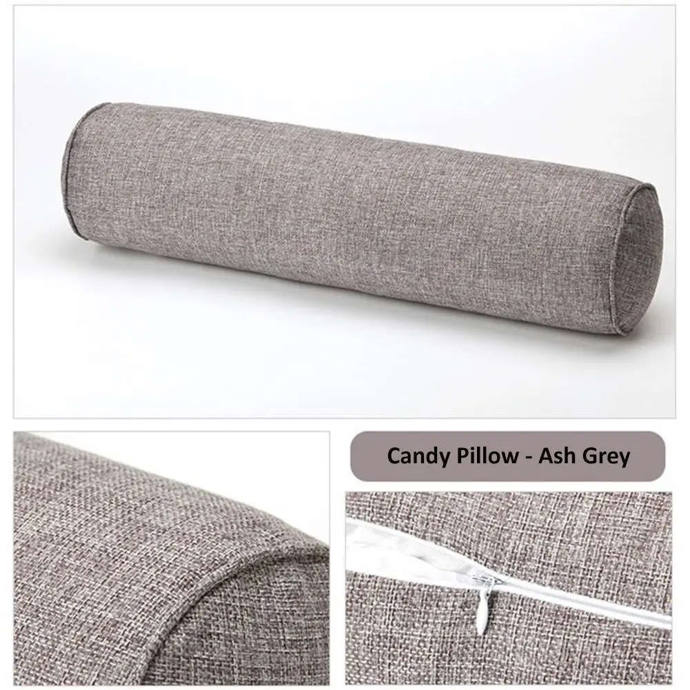 Съемная однотонная круглая Шейная Подушка Adeeing рулонная подушка для кровати