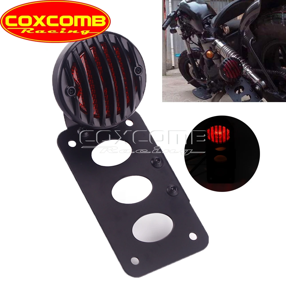 

Мотоциклетная решетка, стоп-сигнал, задний свет, номерной знак, кронштейн, держатель для Harley Cafe Racer Sportster, чоппер, поплавок