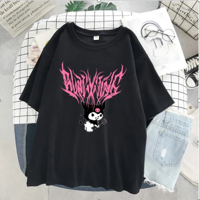

Kawaii Rabbit Graphic Print T-shirt Women Harajuku Aesthetic White Tops Tees Casual Tshirt New Summer Fashion Y2k Female T Shirt