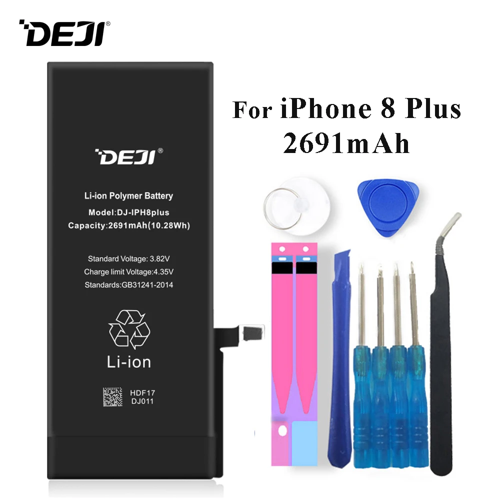 Deji Аккумулятор для Apple iPhone X 8 Plus 6 8P iPhoneX iPhone6 iPhone8P 2200mAh-3060mAh сменный литий-полимерный батарея+ бесплатный инструмент For Apple iPhone X 8Plus 6 Мобильный телефон батарея