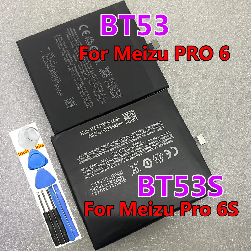 

New High Quality BT53S BT53 Battery For Meizu Pro 6S Pro6S M570Q-S / Pro 6 M570M M570Q M570H Batteries
