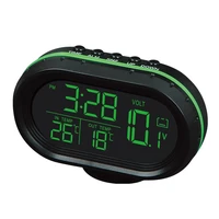 multi function vehicle car temperature clock voltmeter car thermometer electronic clock car night light clock supplies 2 colors