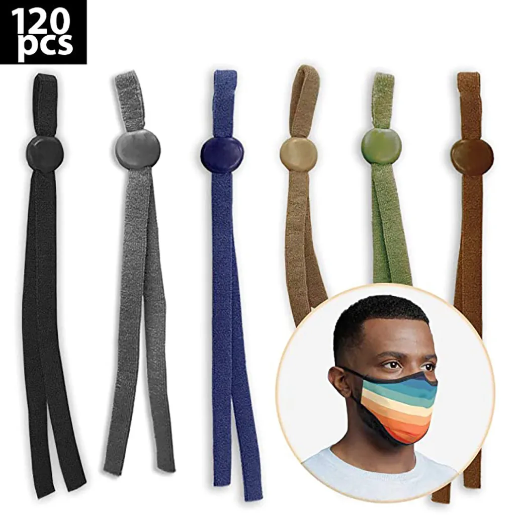120pcs Mask Sewing Elastic Band Cord With Adjustable Buckle Stretchy Earloop Lanyard Earmuff Rope Diy Making Supplies #YL5|Резинки| |