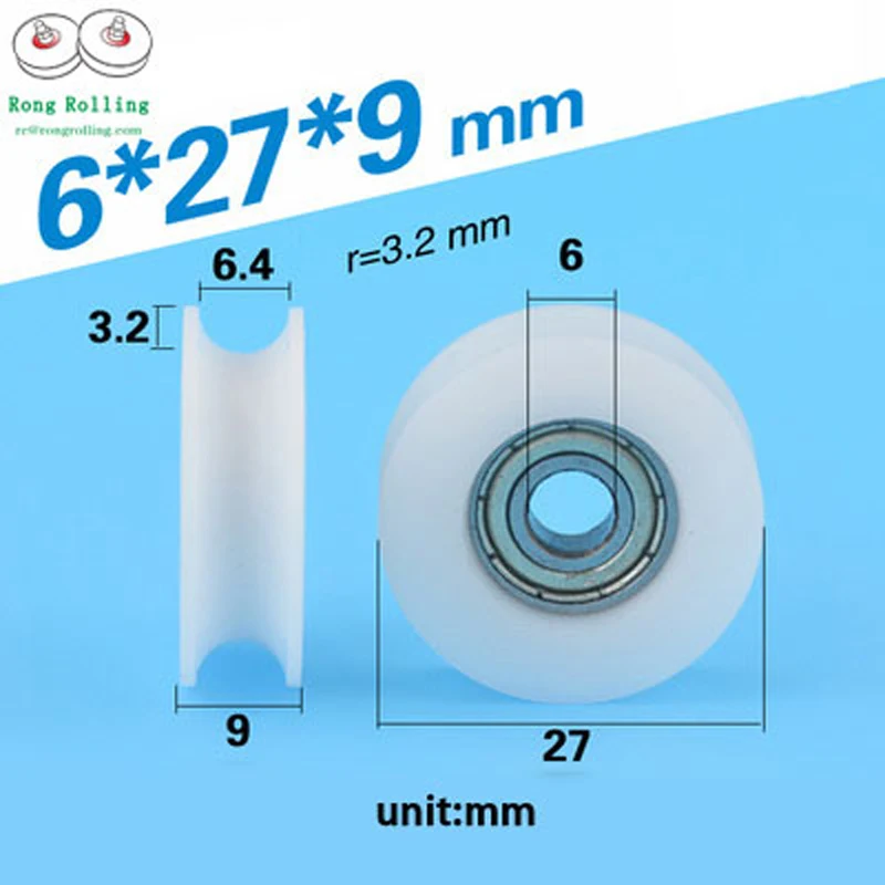 Подшипник из покрытого материала POM отверстие 6 мм диаметр 27 мм/30 пластиковые