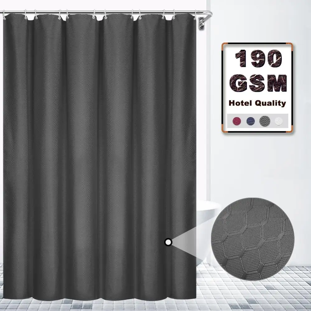 

Занавеска для душа VCVCOO, водонепроницаемая, плотная, жаккардовая, для отеля, без плесени, однотонная
