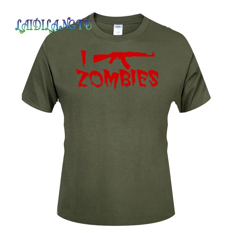 Горячая Распродажа 2019 Новая модная мужская футболка с коротким рукавом I SHOOT ZOMBIES
