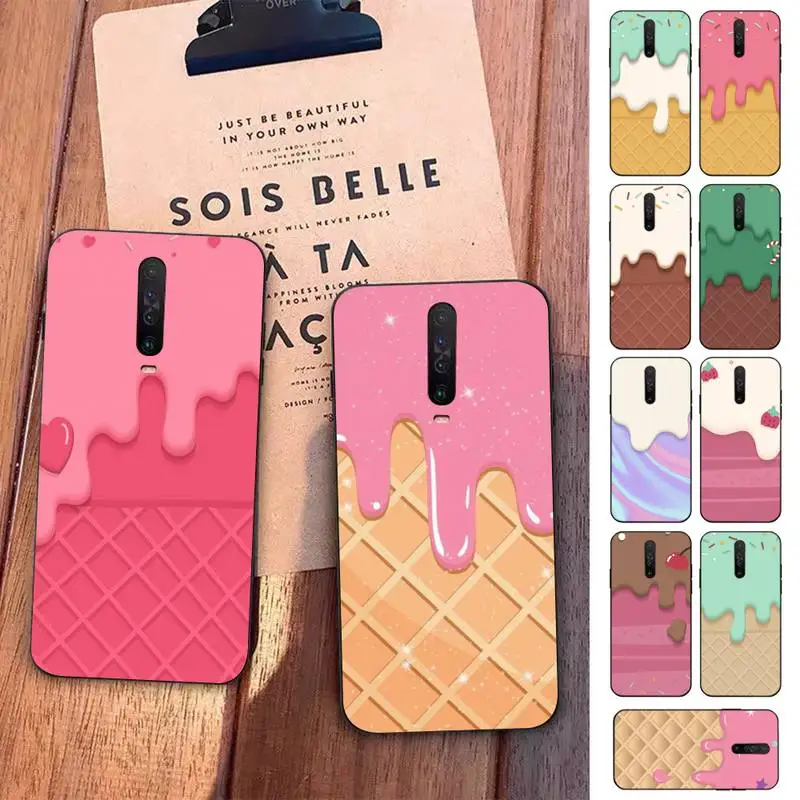 

FHNBLJ Ice Cream Phone Case for Redmi 5 6 7 8 9 A 5plus K20 4X S2 GO 6 K30 pro