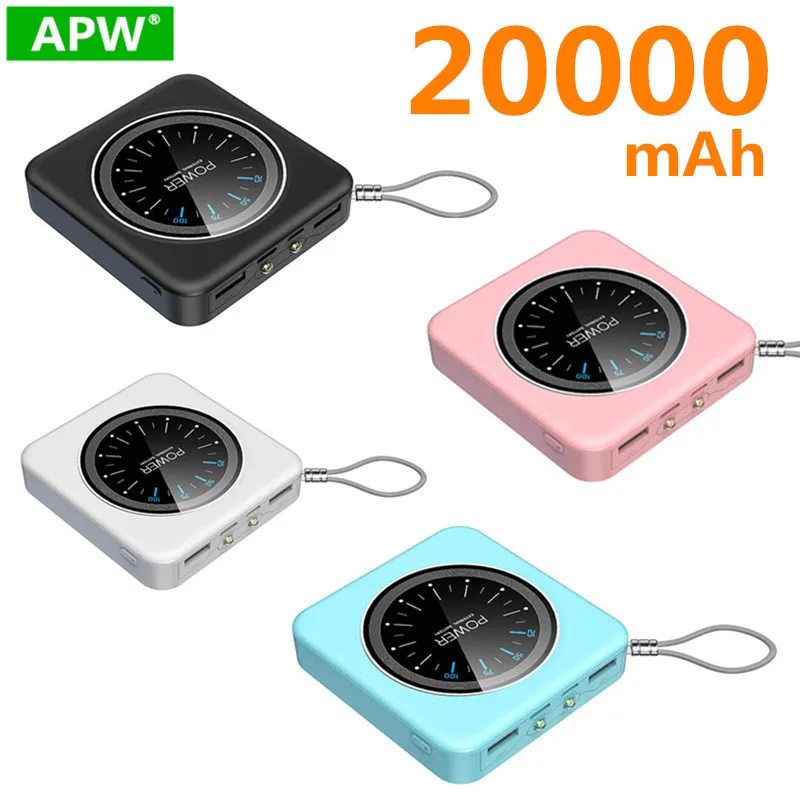 Новый мини внешний аккумулятор 20000 мАч мобильный телефон с большой емкостью