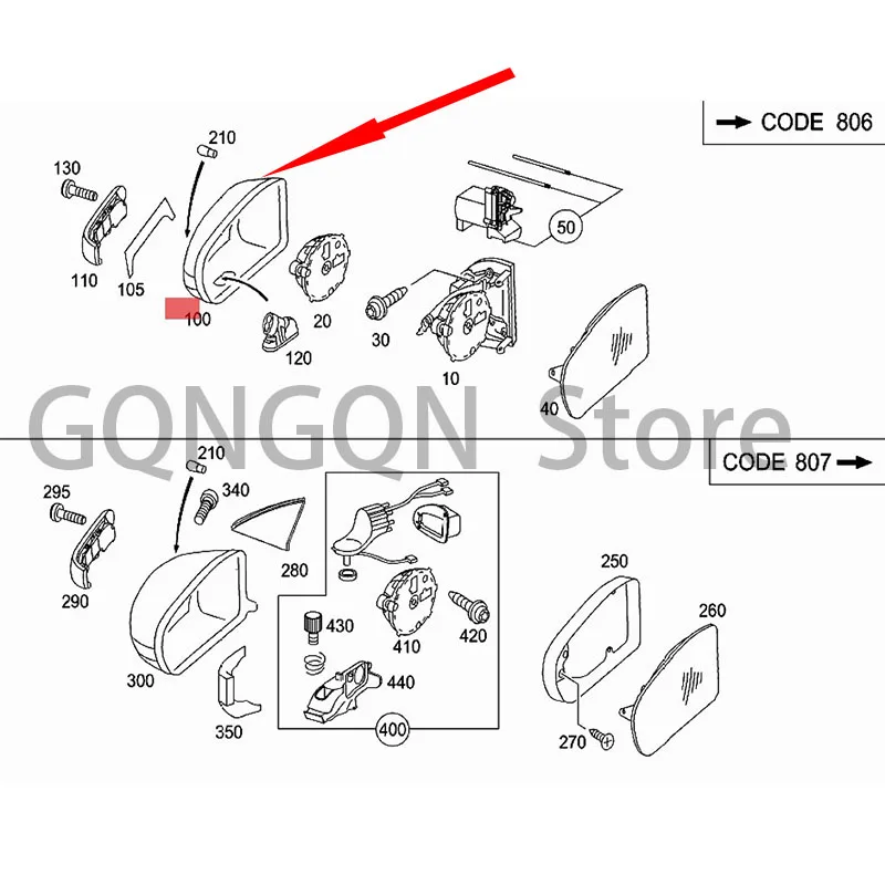Чехол для автомобильного зеркала с светильник кой правой стороны w211 E220 E240mer ced