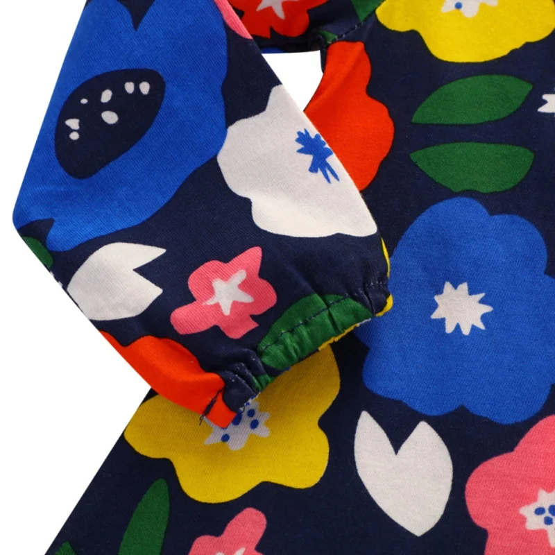 

Child Girl Autumn Casual Floral Print Pattern Dress Baby Girls Long Sleeve Brief A-Line Princess Dress Kids Knee-Length Clothing