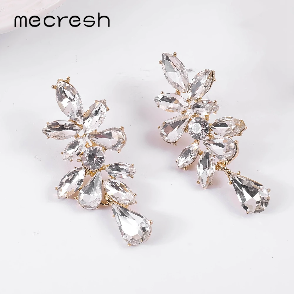 Mecresh кристаллическое Украшение конский глаз Висячие серьги для свадьбы