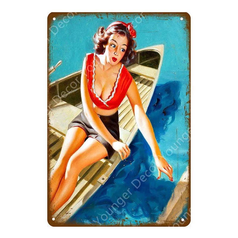 YD6741AI Европа Pin Up девушка плакат металлические жестяные вывески Винтаж Настенный декор живопись бар паб кафе магазин домашний декор сексуальная леди табличка YI-141 - Цвет: YD6741AI