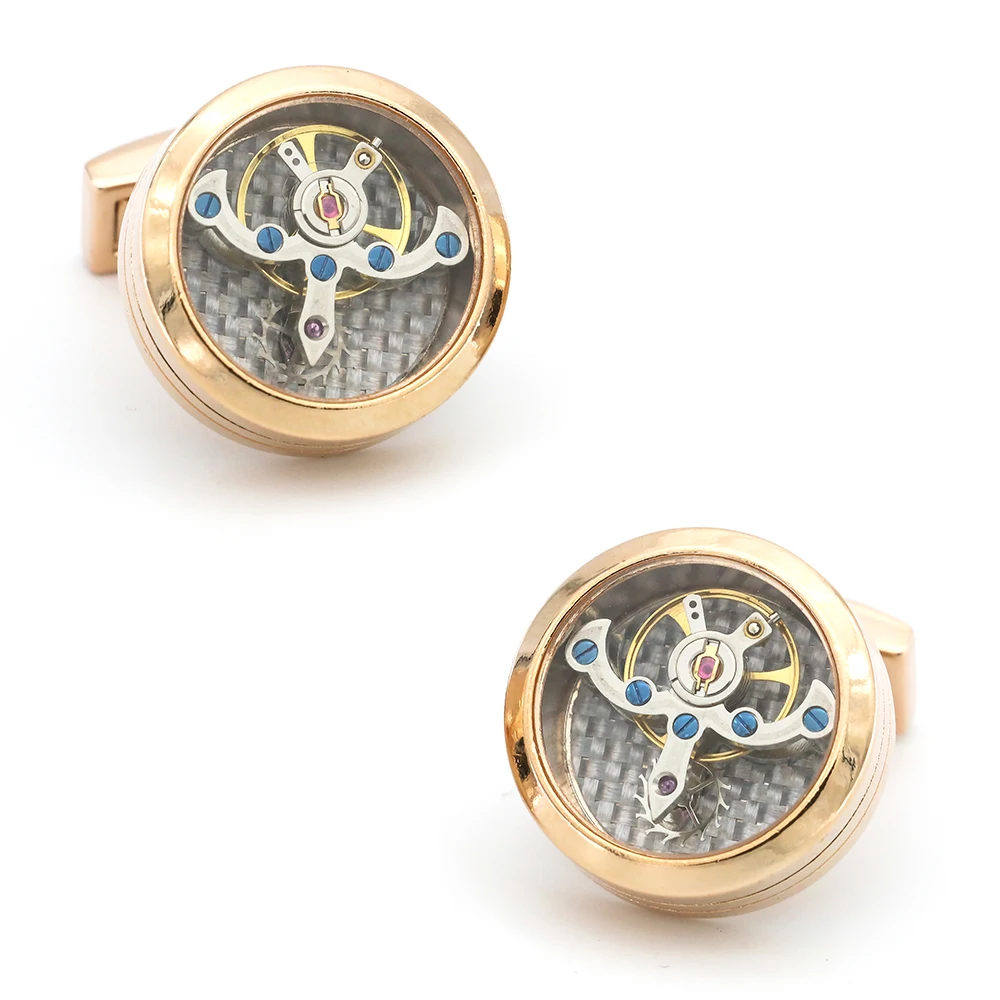 Горячая Распродажа Мужская запонка с часовым механизмом Функциональные