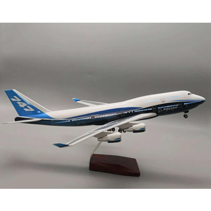 1/150 масштаб 47 см Боинг B747 400 модель аэроплана самолет с светильник колеса литья