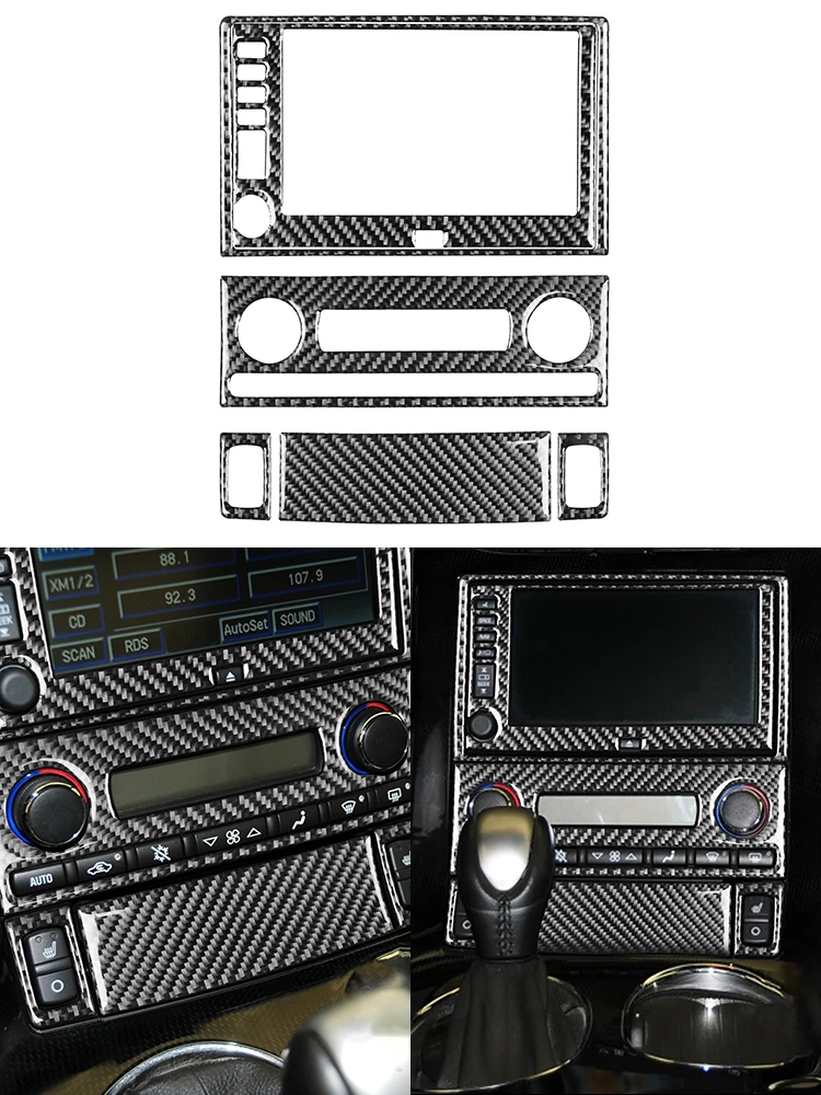 

6pcs car Interior Carbon Fiber Central control panel A Stickers Decorative Car Accessories for Chevrolet corvette C6 2005-2007