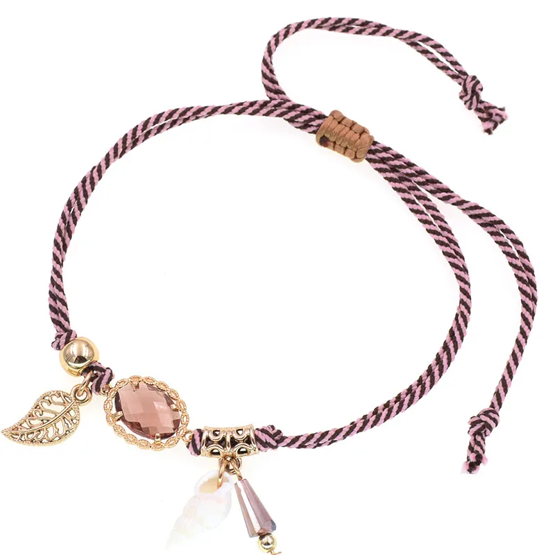 WELLMORE ручной работы богемный браслет на лодыжку цепочка-браслет в виде веревки