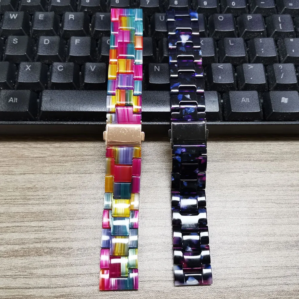 20 мм 22 Новый цветной ремешок из смолы для Samsung Galaxy Watch 3 41 45 полоса активная 2 1 40 мм/44