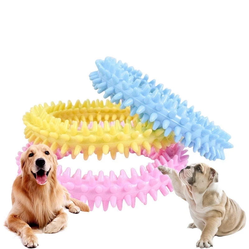 

Cute Pet Toy Dog Molar Chewing Ring Shape Portable Safe Teeth Molar Cleaning Non-Toxic TPR Toy PetBite Resistant Tool