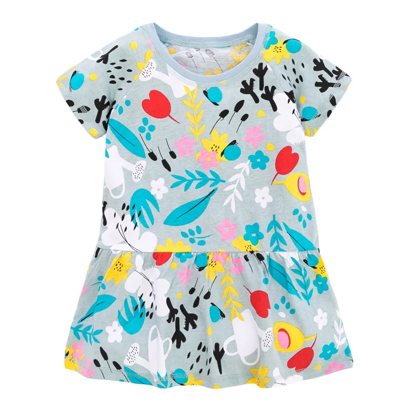 

Little Maven 2021 Summer Baby Girls Clothes Brand Dress Toddler Cotton Dot Bunny Water Flower Print Dresses for Kids 2-7 Years