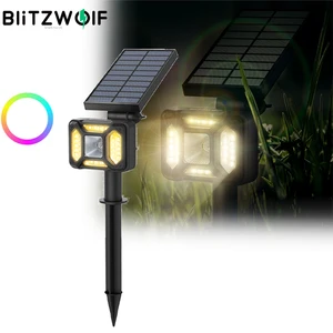 Blitzwolf bw-olt5 home garden solar led lawn light rgb white light outdoor solar powered lamp for home yard driveway lawn road 1 Item image