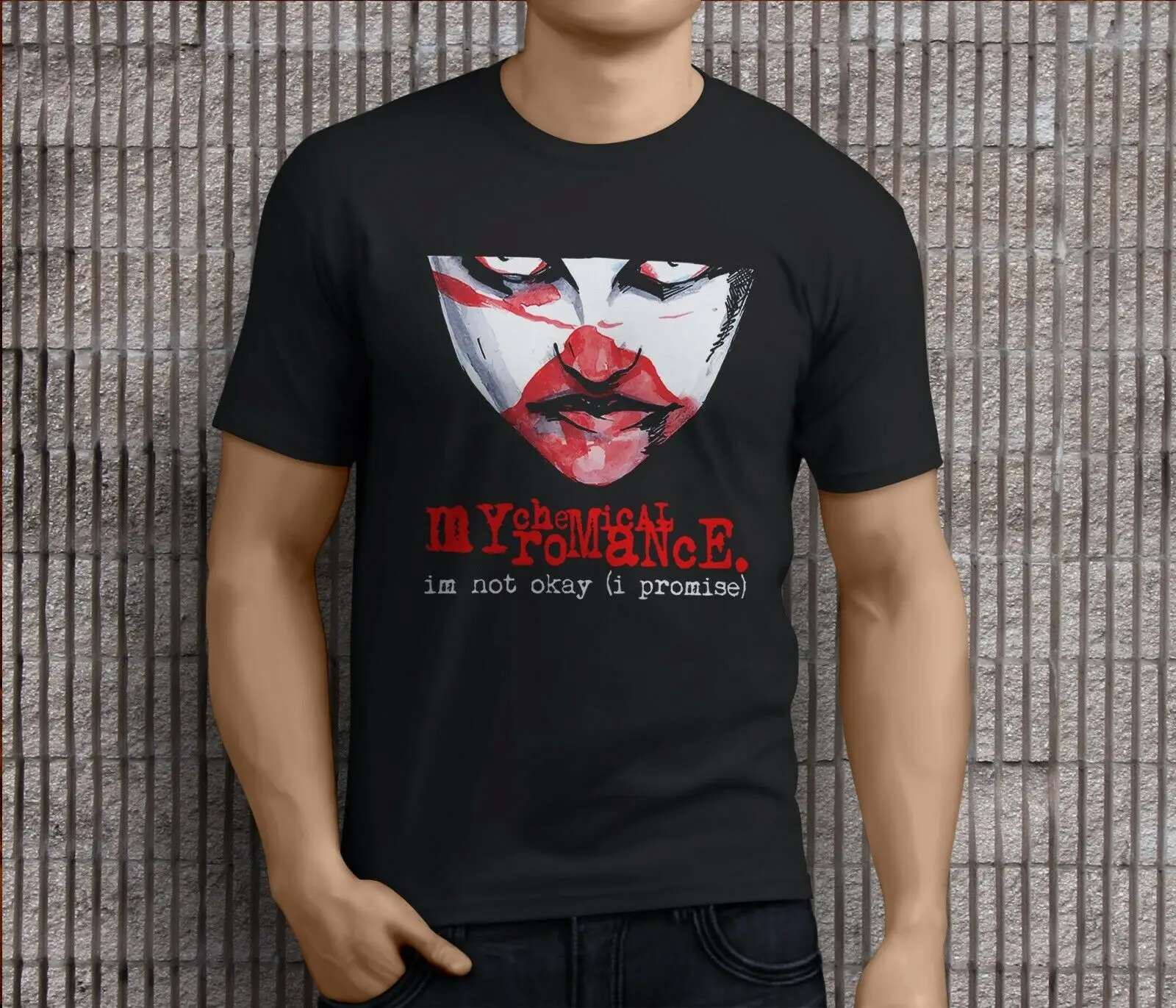 Ночная одежда новинка популярные мужские черные футболки с надписью MY CHEMICAL ROMANCE Im