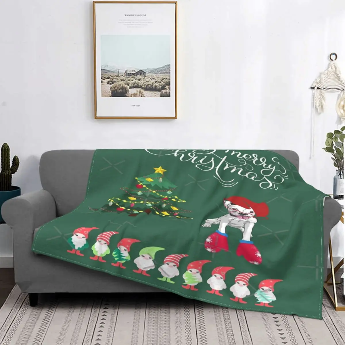 

Рождественское белое одеяло-боксеры с собакой, покрывало для кровати, плед, пляжное полотенце, плед, одеяло, постельное белье и чехлы