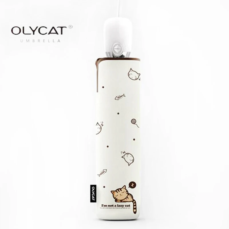 Автоматический зонт OLYCAT для женщин Складной Ветрозащитный Зонт с черным