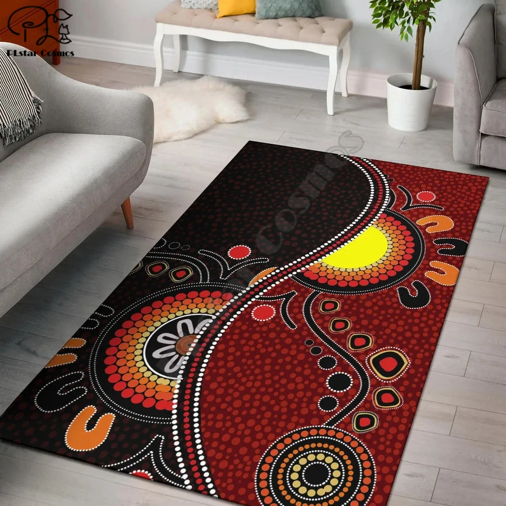 

Aboriginal and Torres Strait Square Anti-Skid Area Floor Mat 3D Rug Non-slip Mat Dining Room Living Room Soft Bedroom Carpet