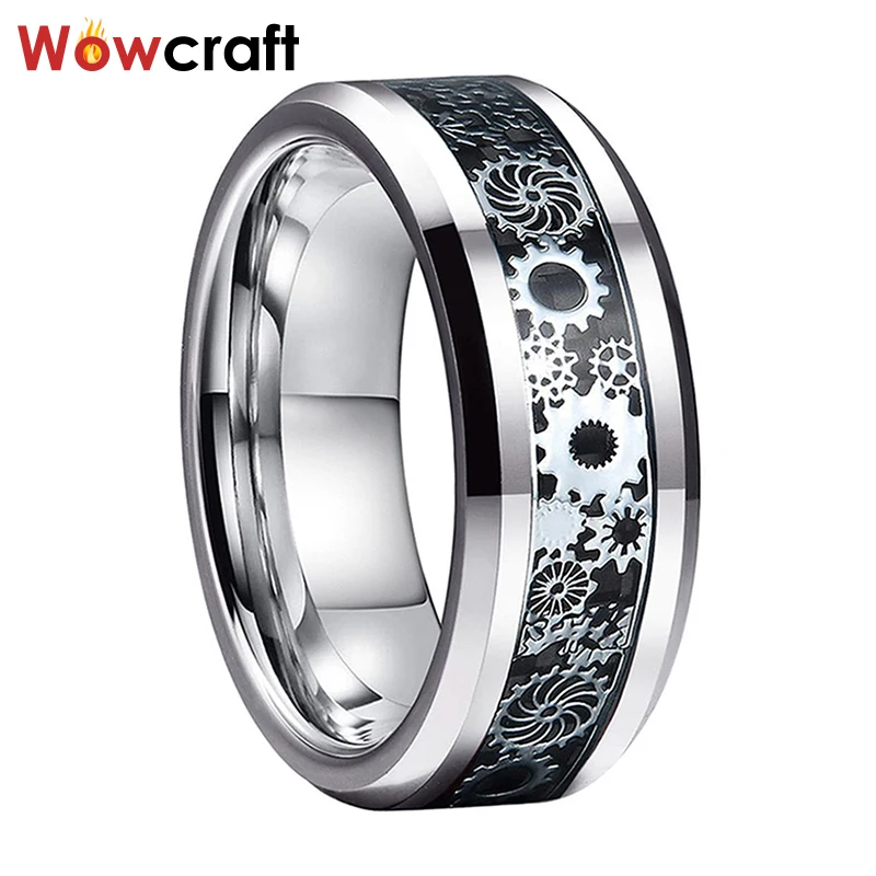 Обручальные кольца из карбида вольфрама для мужчин и женщин с черной