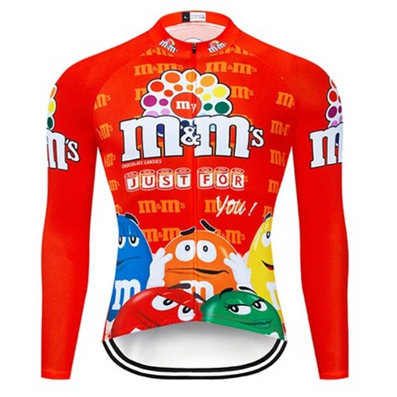 

M&Ms Winter Warm Fleece Jacket Cycling Jersey Long Sleeve Ropa Ciclismo Hombre Outdoor Sportswear Cycling Jersey Maillot Ciclism