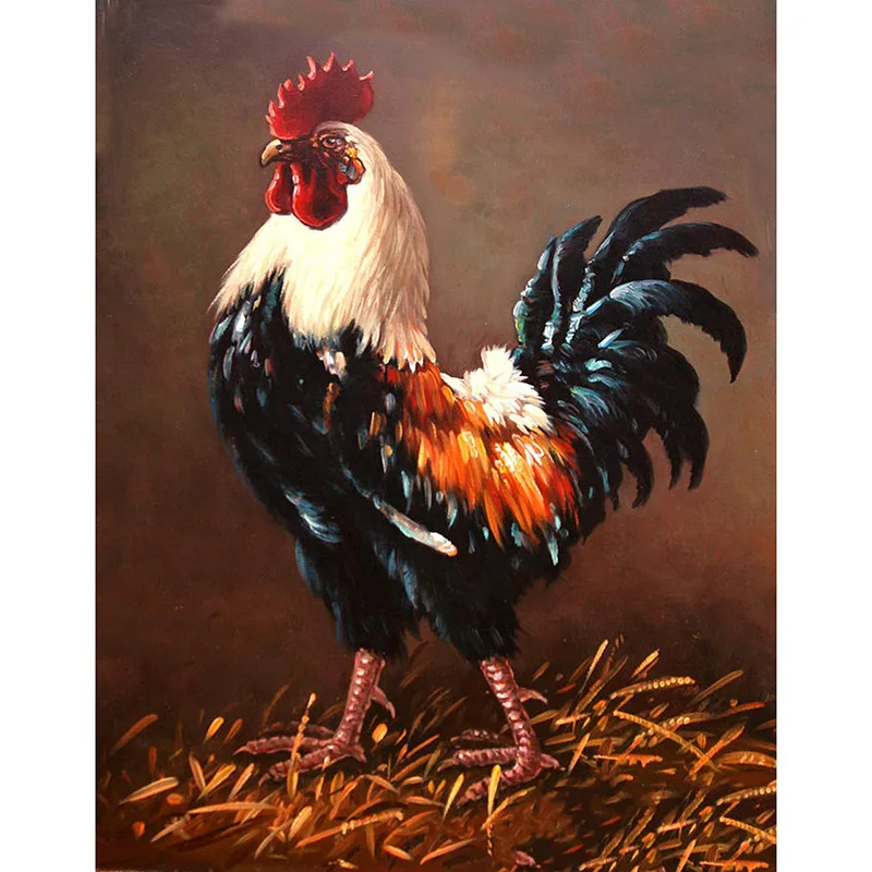 

DIY 5D Diamond Painting Chicken Diamond Embroidery Animal Cross Stitch Handmade Art Rhinestones Full Round Drill Home Decor Gift