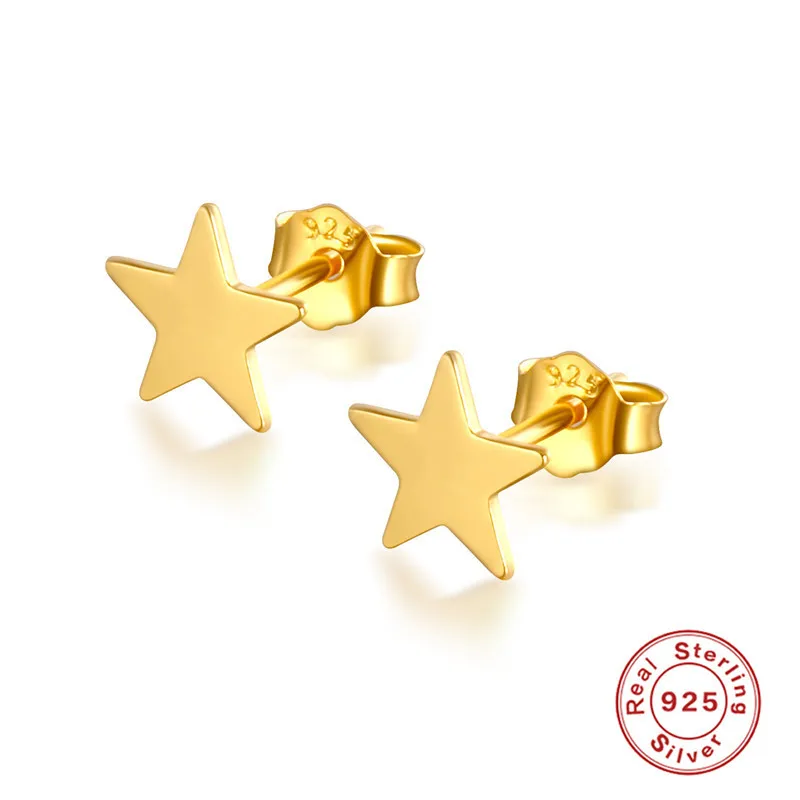 

100% 925 Sterling Silver Star Stud Earrings for Women Star Earring Party Gift