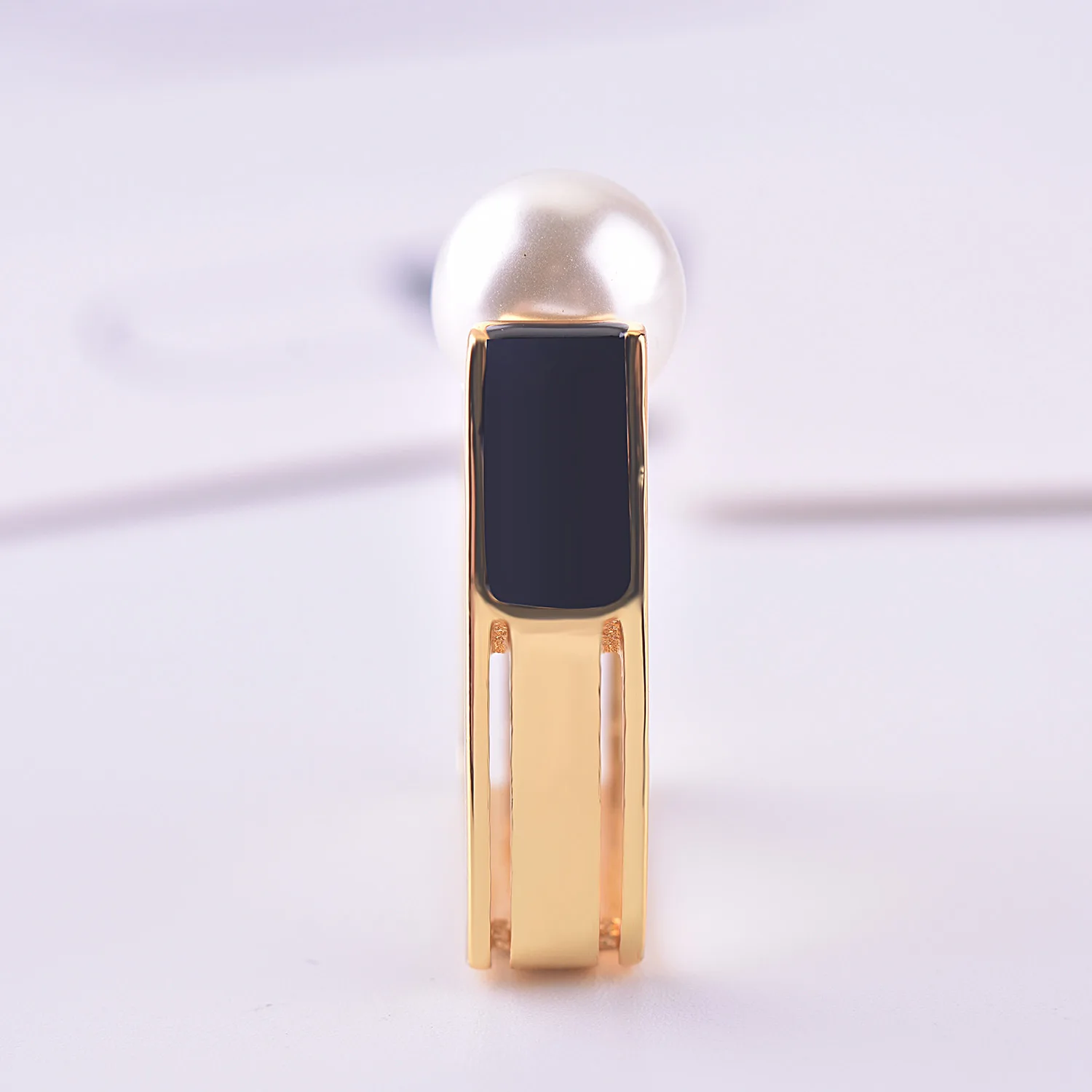 

Real 14K Gold Pearl Ring for Women Men Square Anillo Wedding Bizuteria 14K Gold Topaz Jewelry Bizuteria Gemstone Fine Ring Box