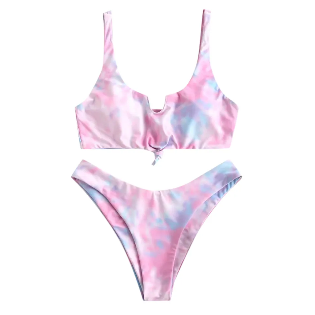 Женское сексуальное бикини на завязках Женский комплект с высоким вырезом и