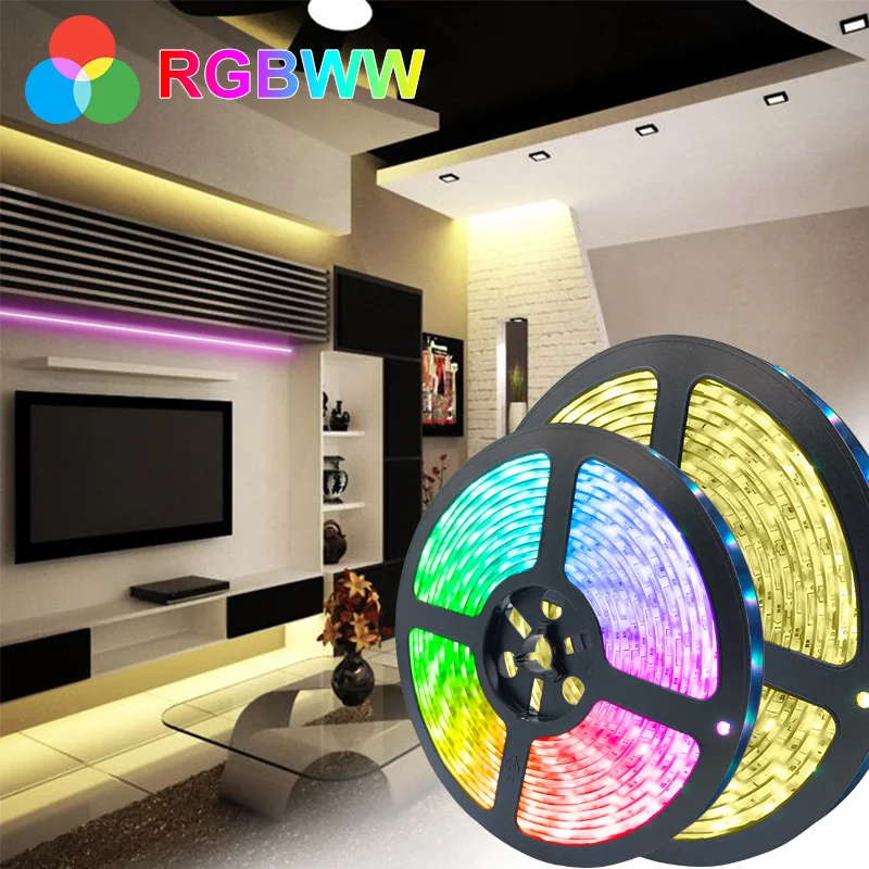 5 м 10 М 5050 Водонепроницаемый Светодиодные ленты светильник DC12V цветная (RGB)/RGBPP/RGBWW