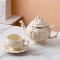 british embossed retro palace style home coffee cup milk tea cup milk cup simple afternoon tea set creative ceramic kettle set