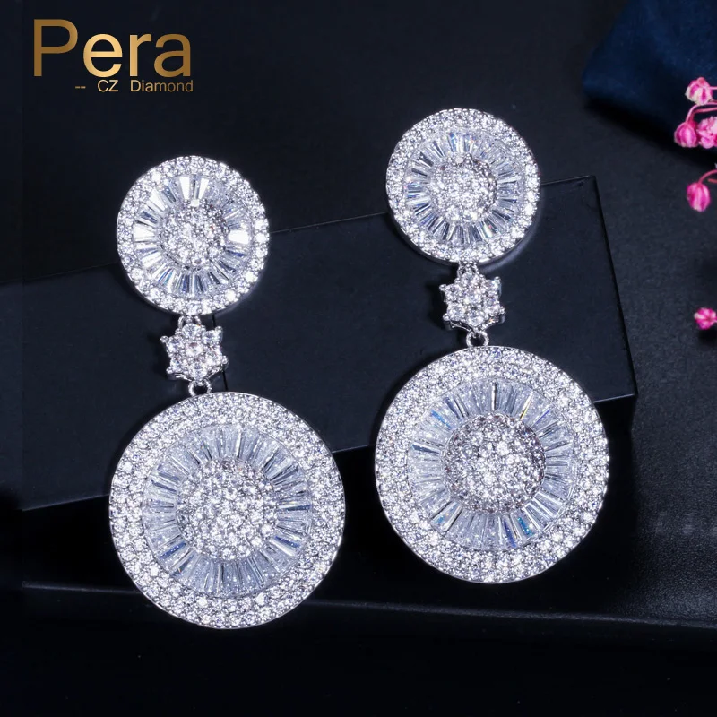 Классические женские ювелирные изделия Pera с полностью выложенным белым фианитом
