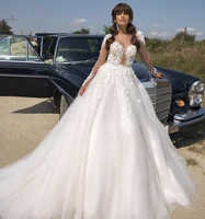 princess wedding dress for women a line sweetheart full sleeve lace appliques gorgeous illusion floor length 2021 bride gown