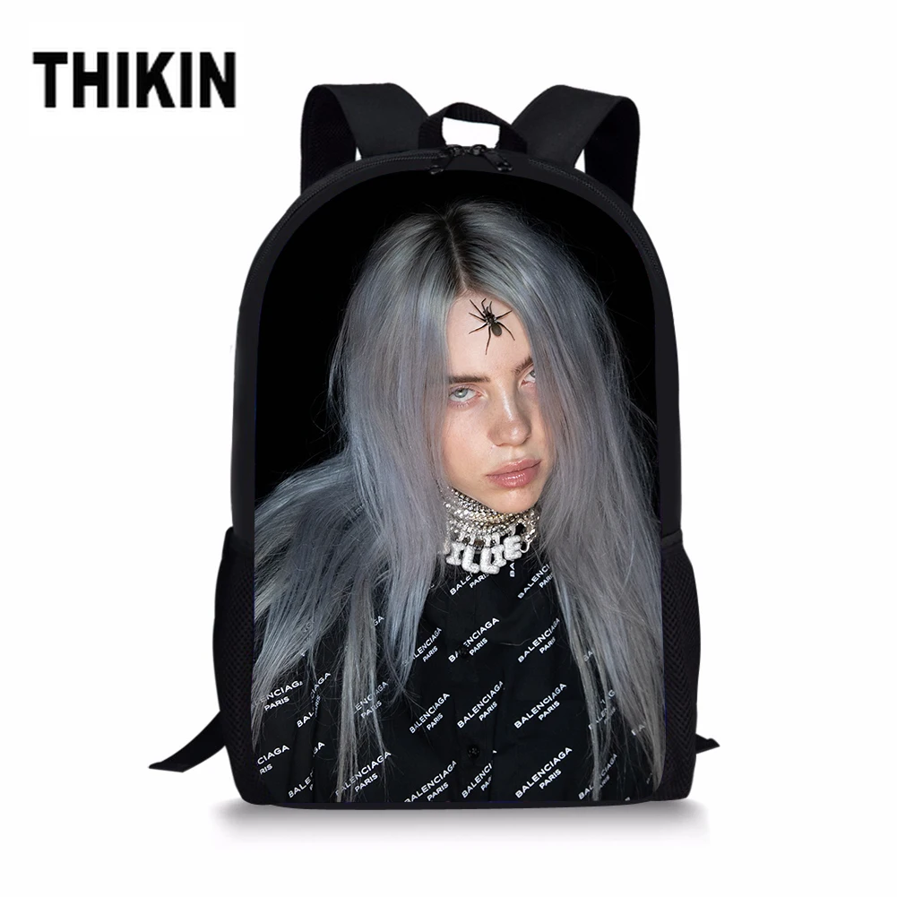 THIKIN Spider-Girl Billie Eilish, школьные сумки с принтом, детские сумки, популярные повседневные сумки для девочек, детские сумки на плечо, на заказ