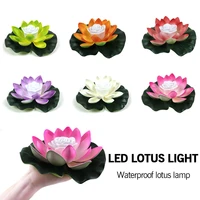 decoration led light colorful lotus waterproof floating flower lantern fake pool lotus leaf lotus water lantern holiday