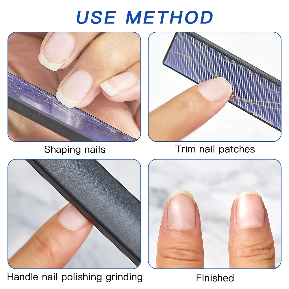 

MEET ACROSS 8Pcs/set Professional Nano Glass Nail File Durable Nail File Double Side Sanding For UV Gel Polish Manicure Tool